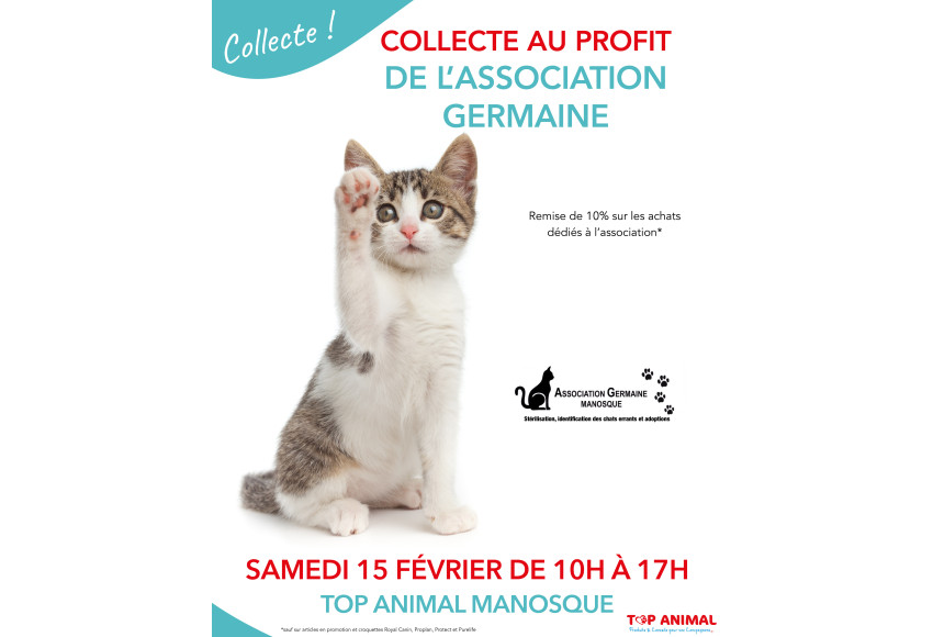 COLLECTE AU PROFIT DE L'ASSOCIATION GERMAINE MANOSQUE